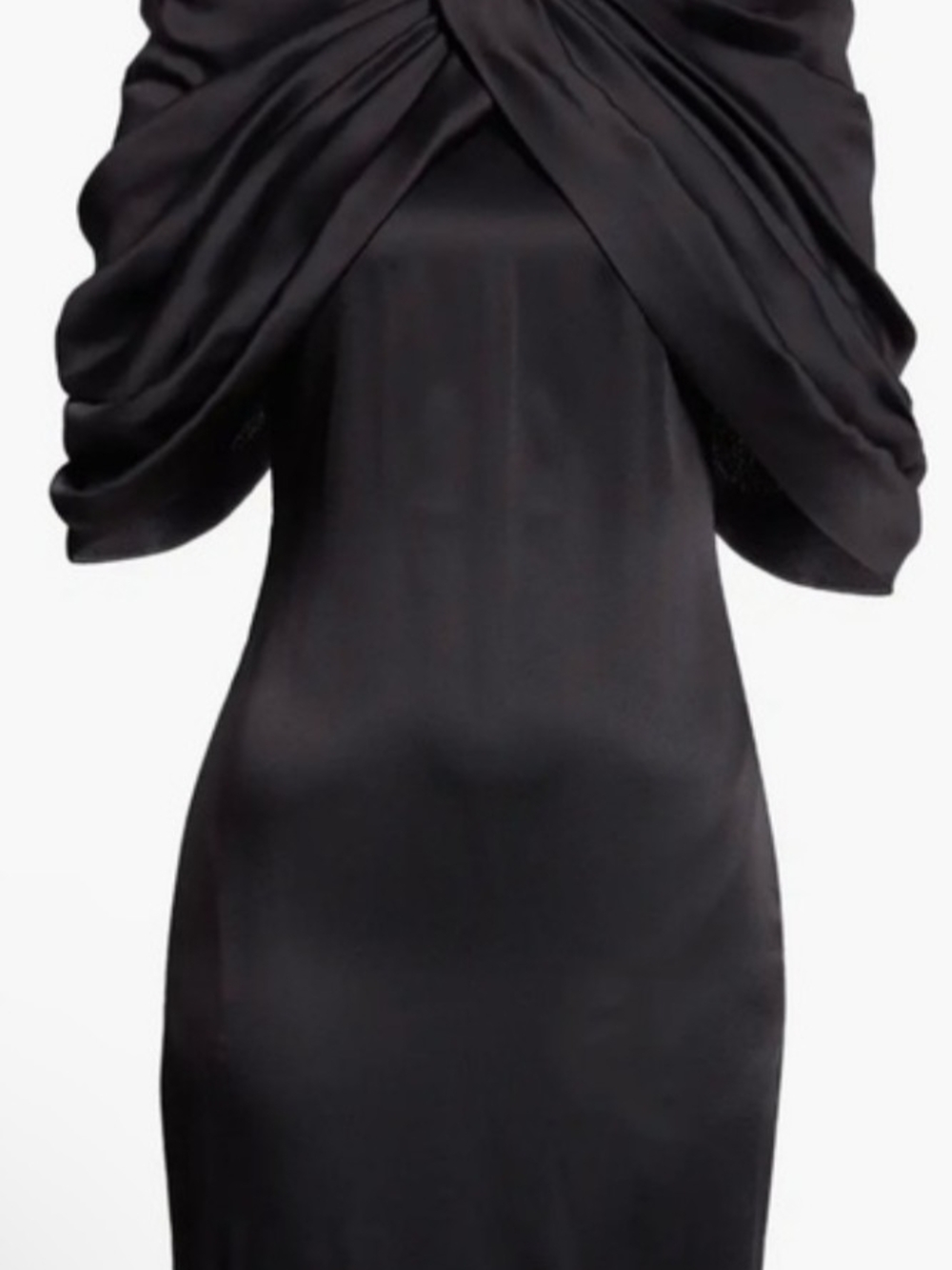 Stella McCartney Black Draped Silk-Satin Gown